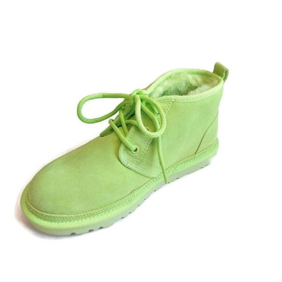 UGG Neumel Chukka Casual Suede Boots Womens Size 7 Key Lime Green 1094269 - Picture 3 of 8